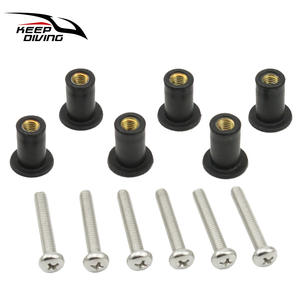 Tornillos de Fijación KEEP DIVING para Kayak, Resistentes a Impactos, con Tuerca Integrada, Recubiertos de Goma, 6 Piezas, Estándar Británico M5, No Estándar - Product Image 1