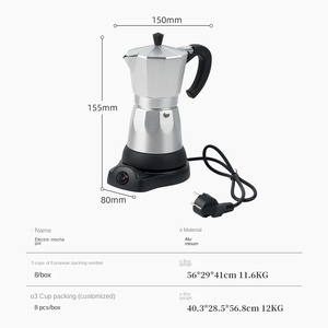 110V Retro Home Kaffeeset Moderne elektrische Moka-Kanne mit Sockel und faulem Kaffee maschinen topf aus Aluminium - Product Image 4
