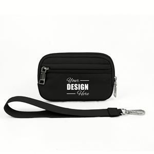Custom Women's Waterproof Nylon Wristlet <b>Wallet</b> - <b>Zip</b> Card Case with ID Window & Keychain for Promotional Gift - Product Image 1