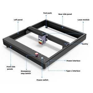 REALMAX Machine de gravure laser CNC miniature de bureau 10W pour le travail du bois, petite machine de gravure 3D DIY, idéale pour les tasses, le cuir - Product Image 3