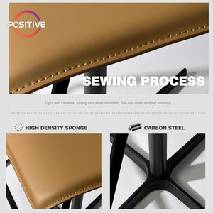 Tabouret <span class=keywords><strong>de</strong></span> <span class=keywords><strong>bar</strong></span> <span class=keywords><strong>scandinave</strong></span> <span class=keywords><strong>de</strong></span> luxe léger, <span class=keywords><strong>chaise</strong></span> <span class=keywords><strong>de</strong></span> <span class=keywords><strong>bar</strong></span> haute moderne et simple, pivotante, en acier au carbone, pour hôtel et salle à manger - Product Image 3