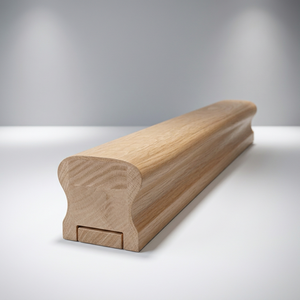 Tapa de extremo para barandilla de escalera de madera maciza, Roble Natural, Fijación a pared tradicional, Balaustrada, Renovación de interiores del hogar, Personalizado para interiores - Product Image 1