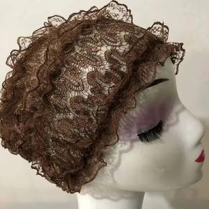 Sombrero étnico vintage francés para mujer, diadema, pañuelo musulmán para la cabeza, gorro para el cabello de mujer, con elegante cubrecabezas. - Product Image 4