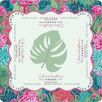 Alas Mahjong Amerika Motif Chinoiserie Bangau Peony Pagoda 31.5x31.5 Inci Pink Floral Anti Selip Tahan Air Karet Lipat Poker