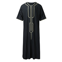 Mode islamique chic et modeste pour hommes musulmans, ensemble abaya longue grande taille sans hijab, thobes marocains respirants extensibles dans quatre directions