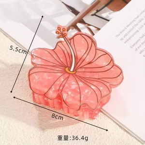 Оптовые модные заколки-крабики для волос в виде тропического антуриума, искусственные цветы в гавайском стиле - Product Image 3