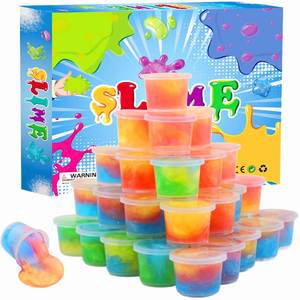 Kit de Juguetes Educativos de Slime DIY Coloridos con Temática Oceánica y Frutas para Niños, con 18 Colores de Slime Cristalino, Certificado CE - Product Image 1