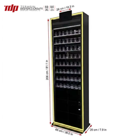TERMEIN Vitrine de présentation de tabac en acrylique avec LED RGB, verrouillable, à volet roulant et couvercle rabattable, pour magasin de tabac