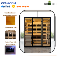 Sauna infrarouge lointain d'intérieur à faible EMF, grande capacité pour 4 personnes, avec éclairage LED – Excellent rapport qualité-prix