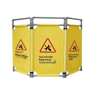 Barrière de sécurité pliable télescopique en tissu non réfléchissant Dinghong, 3 pièces, pour travaux routiers et isolation, clôture d'avertissement - Product Image 1