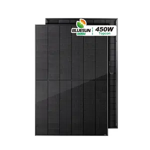 Panel de células solares Topcon de alta calidad, 440W, 450W, panel solar negro completo, placa de precios, energía solar en Egipto