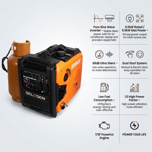 Générateur essence/GPL 5KW <span class=keywords><strong>Predator</strong></span>, générateur silencieux portable double carburant 5000, générateur d'usine OEM ODM - Product Image 1