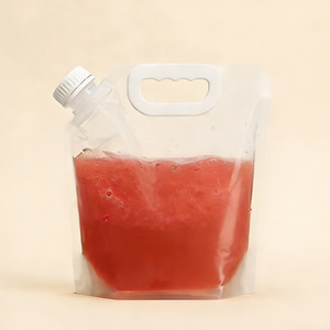 Bolsa ecológica transparente de 5 litros de PE, reutilizable, portátil, con boquilla, para jugo, bebidas, con sellado térmico. - Product Image 1