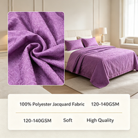 Vente flash - Tissu jacquard 100% polyester, durable, lisse, confortable, couleur personnalisée pour la literie, la vaisselle de lit, les draps et les housses de couette