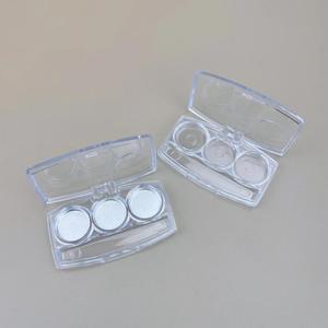 Transparent Empty Eyeshadow Palette Three Color DIY Cosmetic Packaging Sample <b>Box</b> For <b>Makeup</b> Testing And Storage - Product Image 1