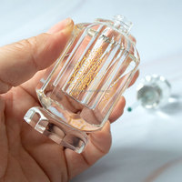 Bouteille de cristal huile d'oud carafe à parfum peinture dorée à la main verre de luxe parfum à rouler
