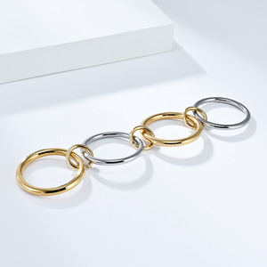 Minimalist Geometric <b>Ring</b> For Women 18K Gold Plated Titanium Steel Index Finger Jewelry Gift - Product Image 3