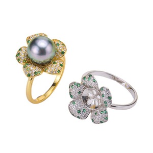 Anillo de Plata WENCHI S925, Accesorio para Joyería DIY, Moderno, con Cuentas Redondas de 8-10 mm, Modelo 12005, Hecho en China - Product Image 3