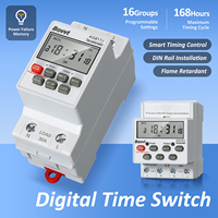 Relé Temporizador Digital para Riel DIN, Interruptor Temporizador Semanal Programable, 220V 30A, Alimentado por Enchufe