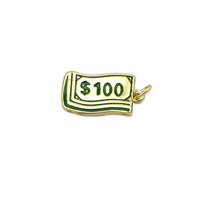 Pendentifs breloques JS2061 en laiton plaqué or 18 carats avec micro-pavé de zircone cubique, motif signe dollar et sac d'argent, pour la fabrication de bijoux DIY sur le thème des fêtes