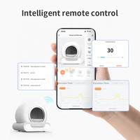Bac à litière automatique intelligent pour chat de 65 L, commande à distance par application, toilette pour chat autonettoyante, isolation des odeurs, capteur de sécurité pour chats