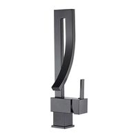 Robinet de salle de bain en laiton - Style moderne et minimaliste - Robinet carré rotatif à cascade pour eau chaude et froide