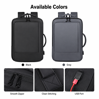 Sac à dos pour ordinateur portable professionnel extensible grande capacité, sac à dos de voyage imperméable en PU, sac à dos scolaire pour hommes avec logo personnalisé