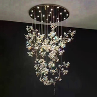 Lustre LED moderne en cristal à hauteur réglable, éclairage décoratif intérieur, fleurs, éclairage de projet de luxe MD92497