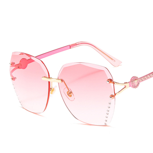 Jaspeer 2019 diamantes OEM mezclado gafas de sol UV400 las mujeres sin montura océano de las gafas de sol - Product Image 4