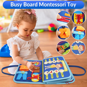 Nuovo aggiornamento Montessori autismo morbido giocattolo sensoriale blu tessuto occupato attività scheda di apprendimento con alfabeto animale per il bambino - Product Image 6