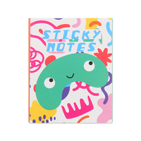 Lot de notes autocollantes mignonnes et variées dans un carnet compact rembourré, six motifs et tailles assorties, produits de bureau de qualité supérieure avec points Velcro