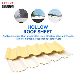 Tuiles de toit <span class=keywords><strong>Lesso</strong></span> Structure à deux couches avec couches d'isolation anti-vieillissement Panneau de toit composite creux en UPVC - Product Image 2