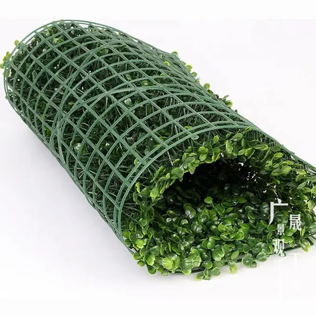 Gras Roll Verpakking Plastic Kunstmatige Buxus Haag Panel Mat Groene Muur Decoratie
