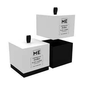 Caja de regalo de vela perfumada personalizada de papel al por mayor de lujo ecológica con embalaje de insertos