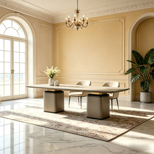 <span class=keywords><strong>Table</strong></span> à manger minimaliste artistique, <span class=keywords><strong>table</strong></span> de luxe contemporaine en bois massif, écologique, grande <span class=keywords><strong>table</strong></span> pour la décoration intérieure de villas design - Product Image 2
