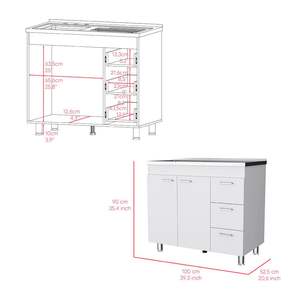 Évier utilitaire Kisco DB en granit et porcelaine composite blanc, cuvette simple en forme de rectangle avec un trou, style cuisine - Product Image 3