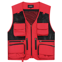 Cargo grande taille journaliste travail utilitaire personnalisé chasse logo gilet sans manches pour hommes