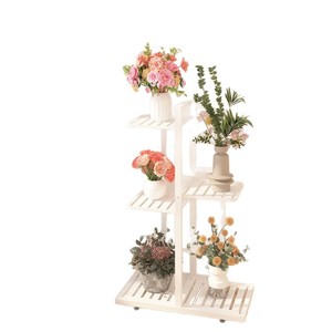 Estante de hierro forjado de varias capas para plantas en maceta, con ruedas, rectangular, para sala de estar, interior. - Product Image 5