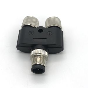 Leaka IP67 impermeável um macho dois fêmea Y forma m12 4pin 5pin m12 y divisor - Product Image 5
