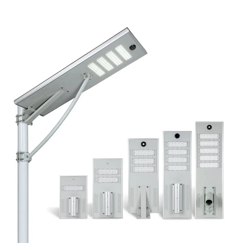 Lampione esterno integrato nuovo arrivo IP65 impermeabile 50W 100W 150W 200W tutto In uno lampione solare a LED