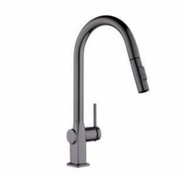 Robinet de lavabo moderne en acier inoxydable avec douchette extractible, monocommande, monotrou, à poser sur comptoir, garantie 3 ans