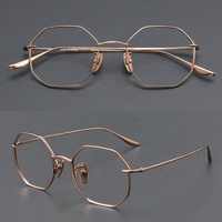 Lunettes Maufactre Titane Designer Optique Anti Lumière Bleue Lunettes Monture Lunettes Polygone Lunettes pour Femmes