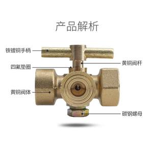 Válvula de Conexión de Tres Vías de Latón Hh Dn15 M20x1.5, Tipo Recto, Control de Flujo de Aire - Product Image 1