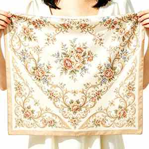 Écharpe carrée en soie légère et douce pour femme, bandana floral respirant, accessoire multi-usage pour cheveux et poignée de sac - Product Image 5