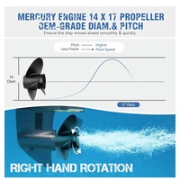14x17 Outboard Boat propeler untuk Mercury 135-300HP RH 15 gigi RH