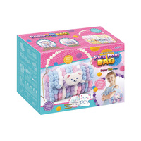 Kit de Bricolage en Gros pour Sac à Pompons, Ensemble Créatif de Fabrication de Sac à Main en Peluche Ours Cartoon pour Enfants, Jouet Artistique Éducatif pour Filles