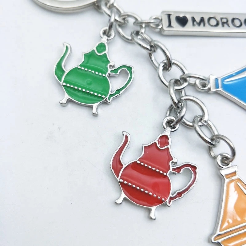 Morocco Pot Metal Keychain The Metal Charm Keychain Key Tag