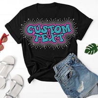 Transfert thermocollant personnalisé de haute qualité pour vêtements, motif vinyle brillant et strass pour la danse