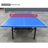 Table de tennis de table pliable double Leijiaer 2038, mobile, professionnelle/officielle, pour compétition, extérieure, imperméable