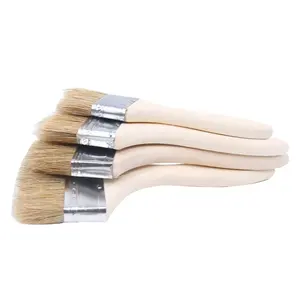 100Pcs Round Paint Foam Brush Set,Wooden Handle Paint Foam Sponge